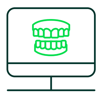 icon of a computerscreen with teeth on the screen